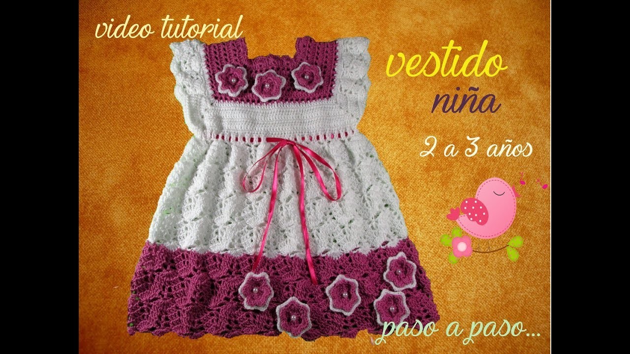 Como tejer un HERMOSO Y FEMENINO VESTIDO NIÑA crochet - How to crochet BEAUTIFUL FEMININE GIRL DRESS