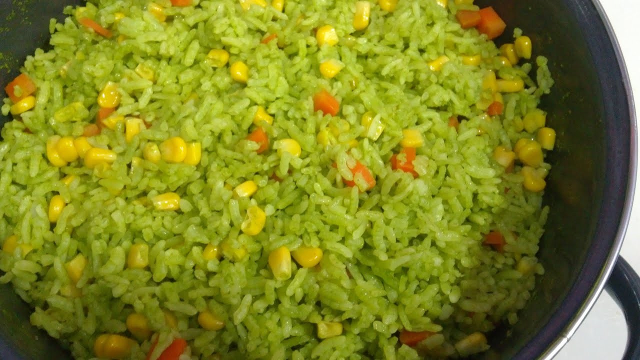 Receta de ARROZ VERDE, Receta # 109, como hacer arroz verde