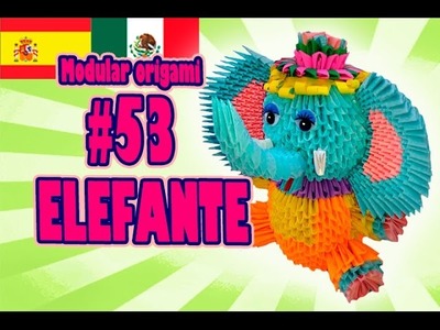 3D Origami modular #53 ELEFANTE