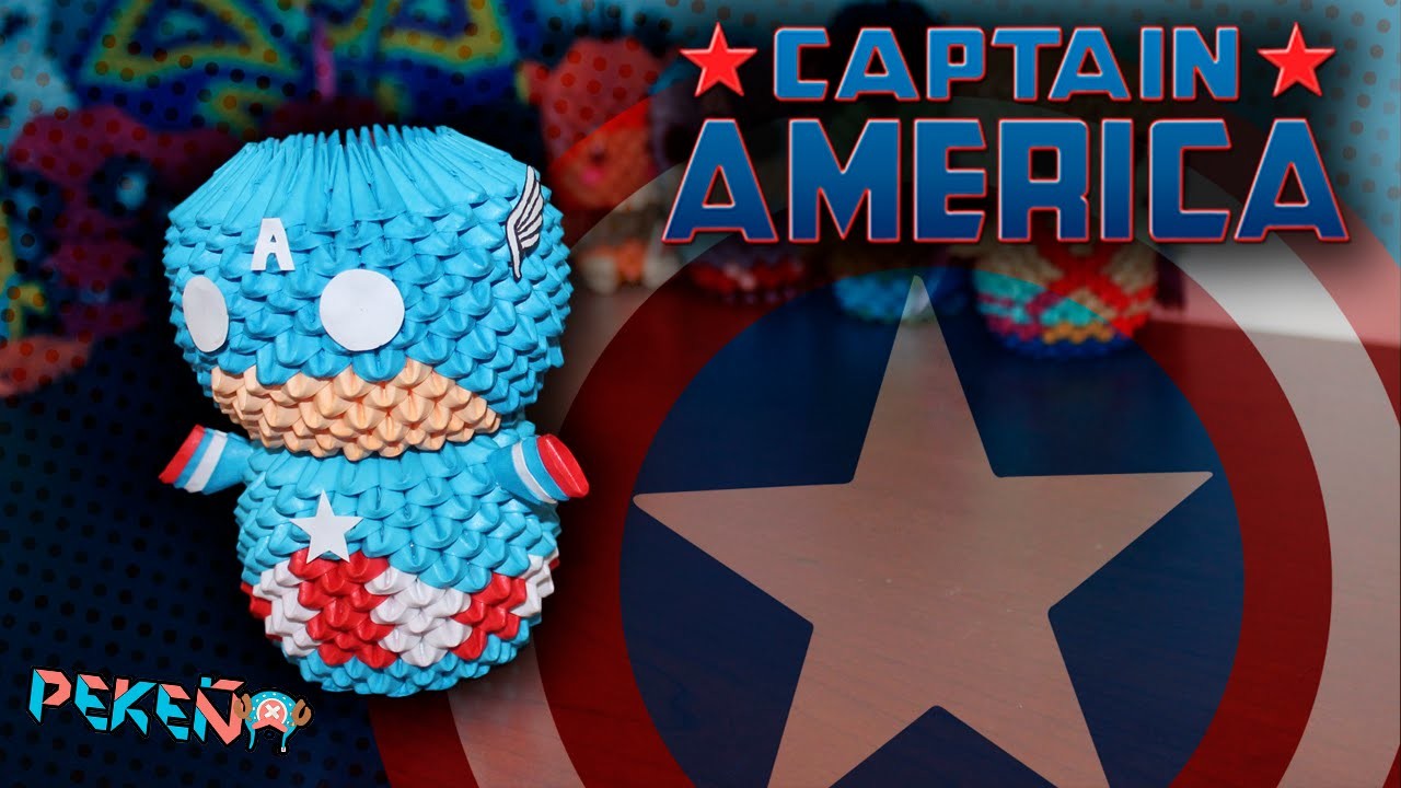 Capitan America 3D Origami | Pekeño ♥