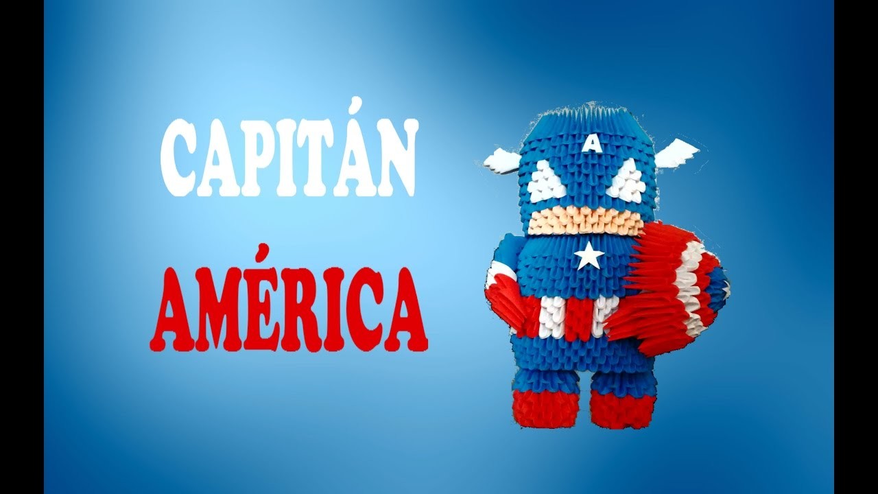 Capitán América Origami 3D. Captain America