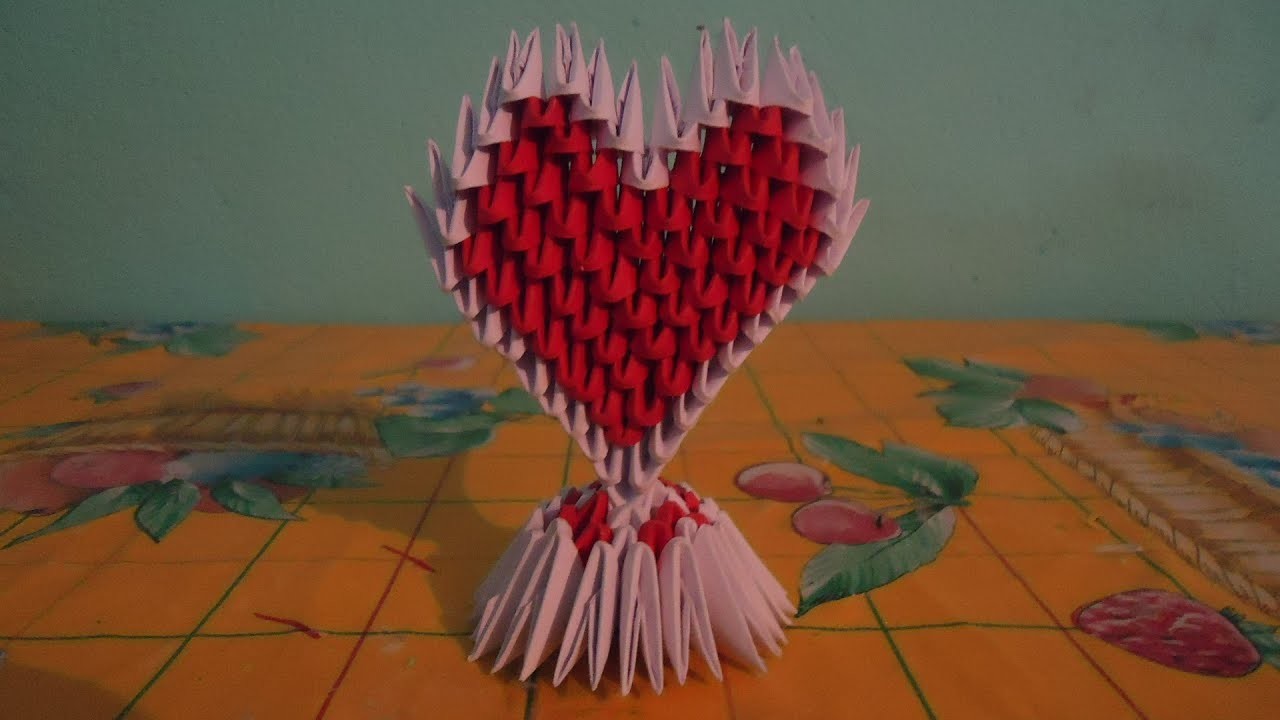 Como hacer un corazon de origami 3d (parte3)