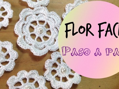 Crochet irlandes: Flor fácil a crochet paso a paso. easy flower tutorial (with english subtitles)