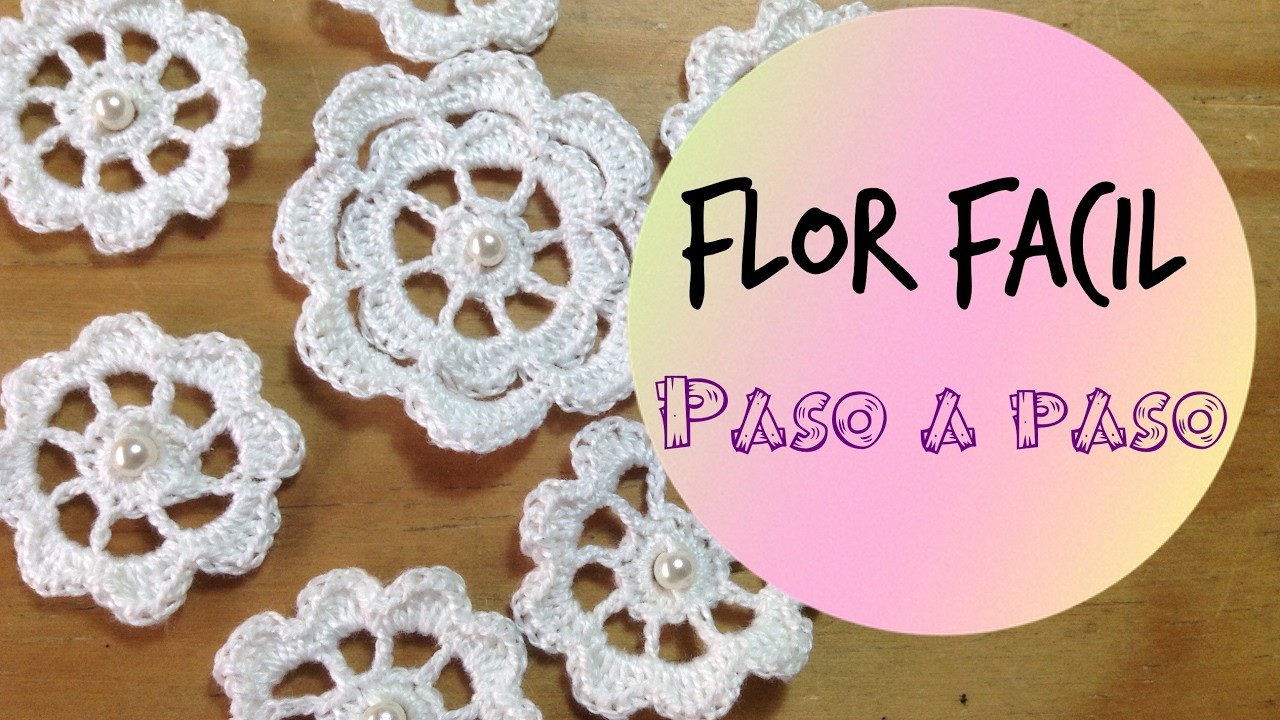 Crochet irlandes: Flor fácil a crochet paso a paso. easy flower tutorial (with english subtitles)