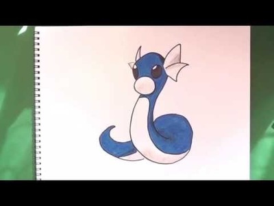 Dibujando y coloreando a Dratini (pokemon) - Drawing and coloring Dratini