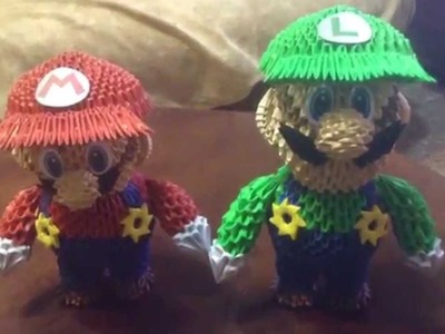 Luigi y Mario Bros Origami 3D