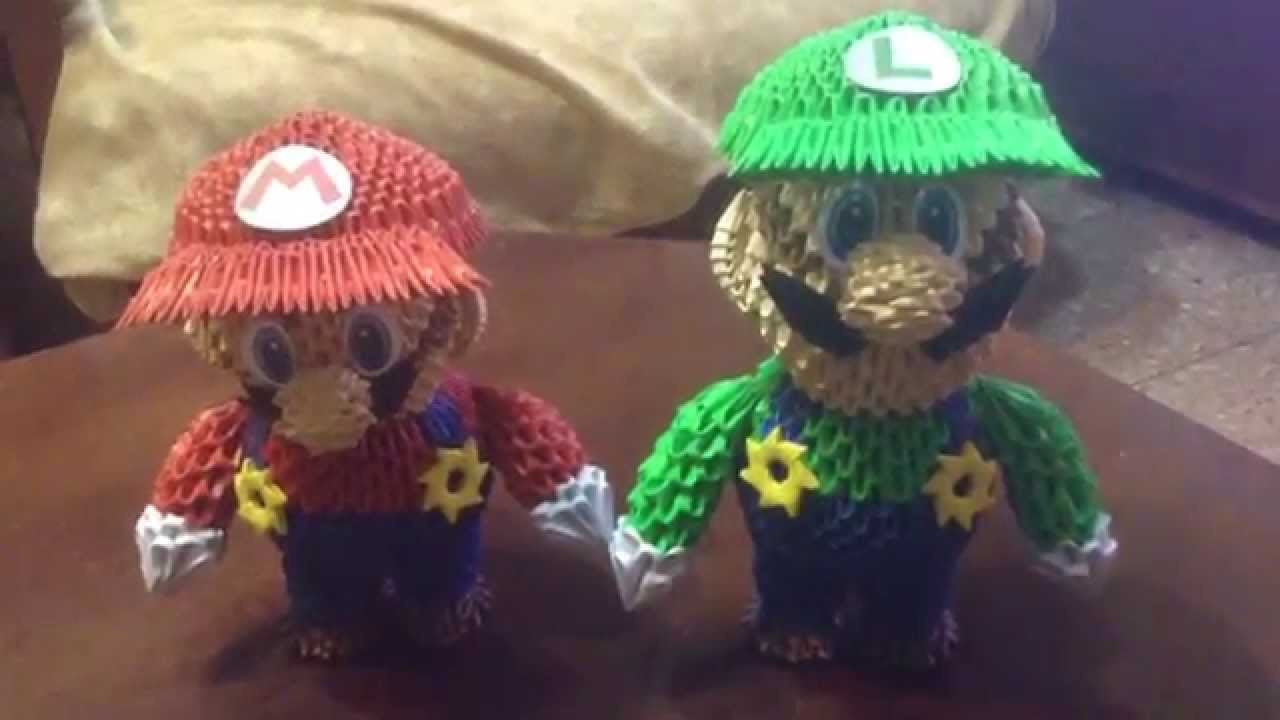 Luigi y Mario Bros Origami 3D