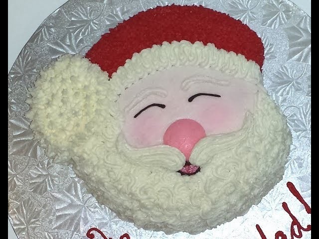 Pastel Decorado con la Cara de Papá Noel - Torta Navideña