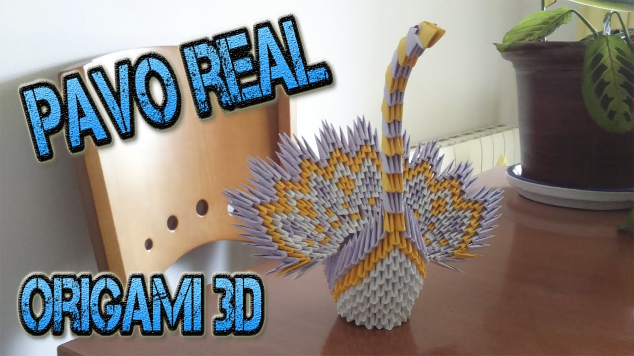 Pavo real de Origami 3D