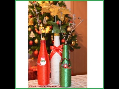 Botellas decoradas para Navidad