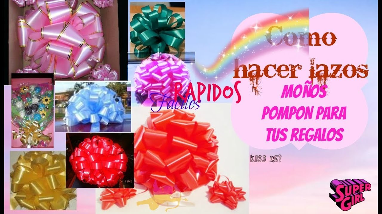 Lazos moños pompon para regalos Puffy - How to: Gift Bows