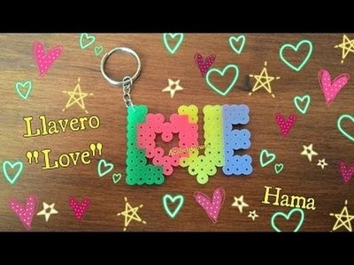 Llavero LOVE  de hama. perler love  keychain