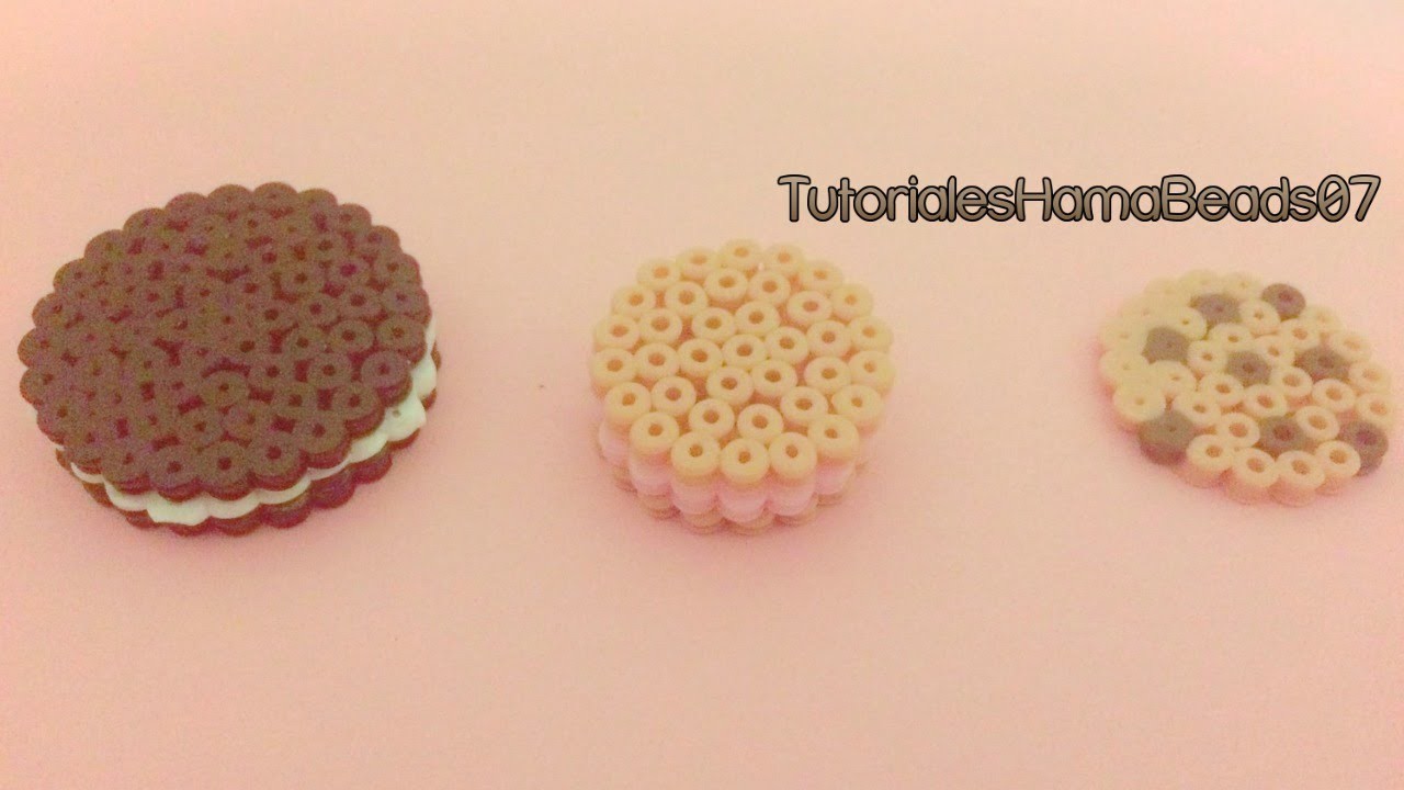 Tutorial galleta cookie y galleta tipo oreo(Galleta con relleno) con Hama beads