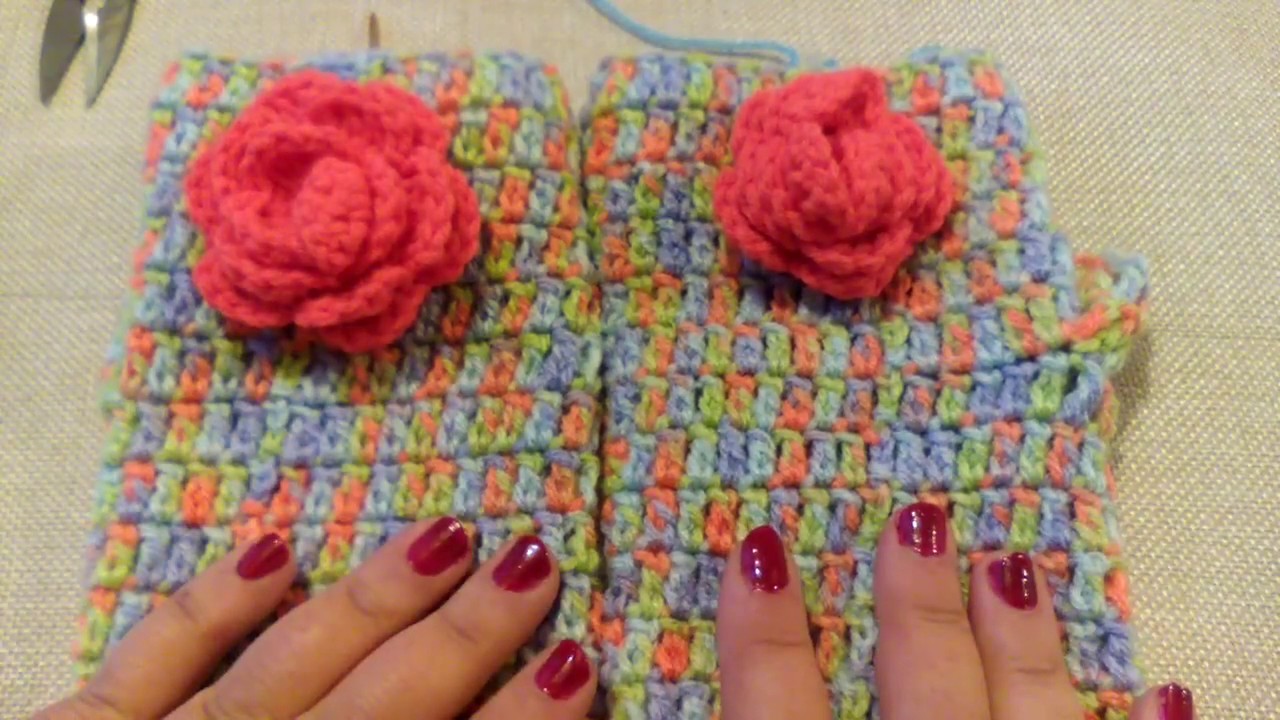 20.- Guantes sin dedos muy facil a crochet