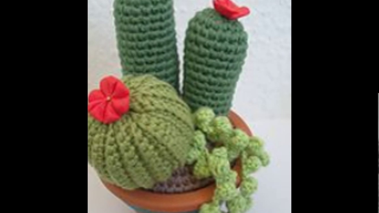 Amigurumis de crochet con forma de cactus