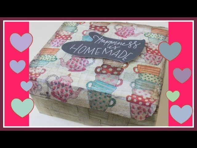 Caja de té con material reciclado - Decoupage - Tutorial - DIY