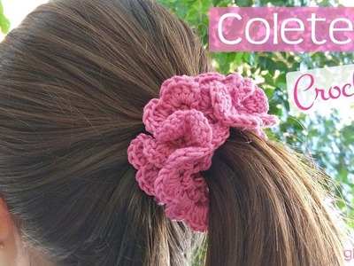 Coletero | Portavelas de ganchillo. Scrunchie hair | Candleholder crochet