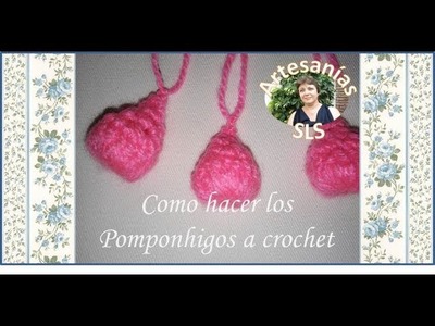 Como hacer pompones a crochet paso a paso♥ Pomponhigos ♥