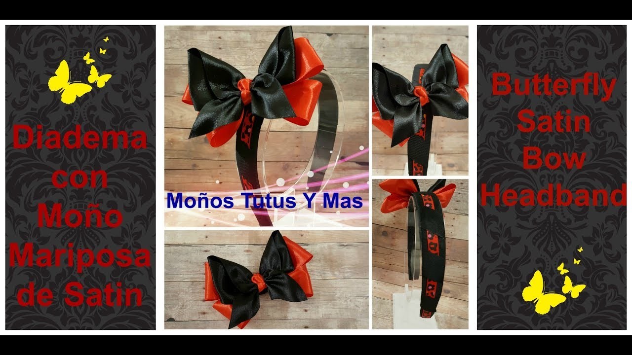 DIADEMA CON MOñO MARIPOSA Paso a Paso BUTTERFLY BOW HEADBAND Tutorial DIY How To PAP Video 193