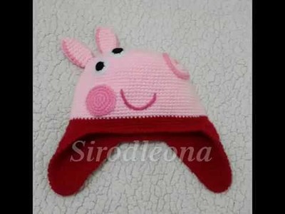 Gorro Pepa Pig  tejido a crochet