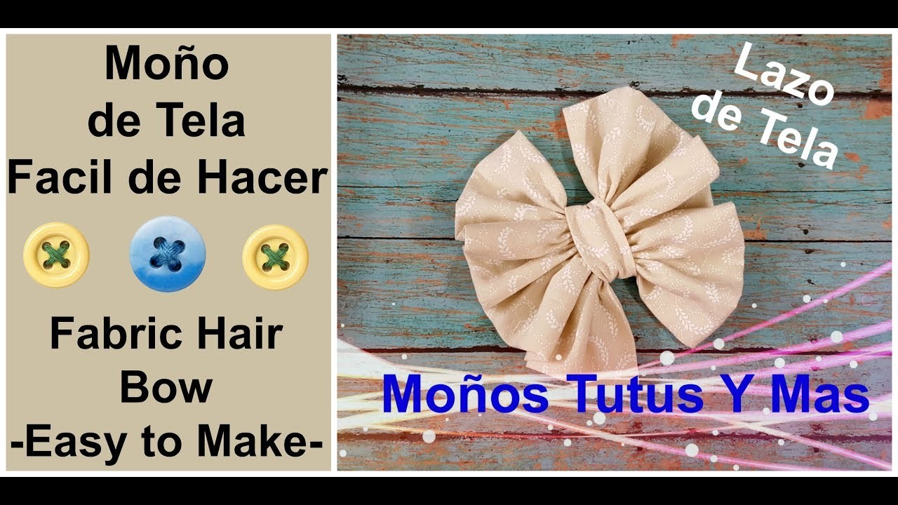LAZO FRUNCIDO DE TELA Paso a Paso FABRIC HAIR BOW Tutorial DIY How To PAP Video 183