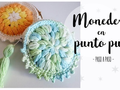 Monedero en punto puff a crochet | easy crochet purse