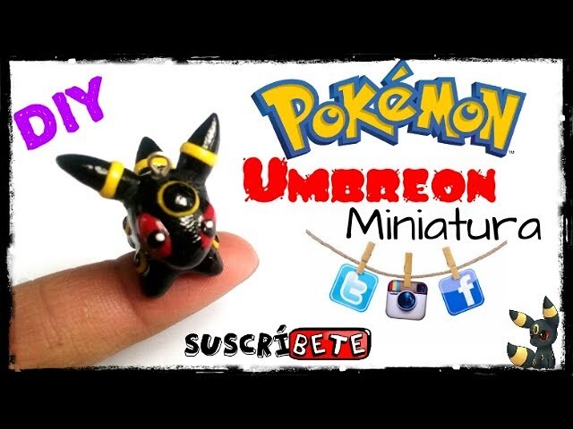 Umbreon Miniatura. Pokemon. Arcilla Polimerica. Tutorial.DIY