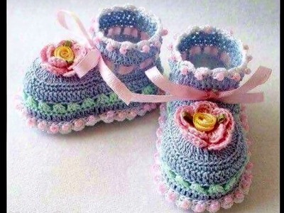 Zapatitos Tejidos En Crochet Ganchillo Bebe