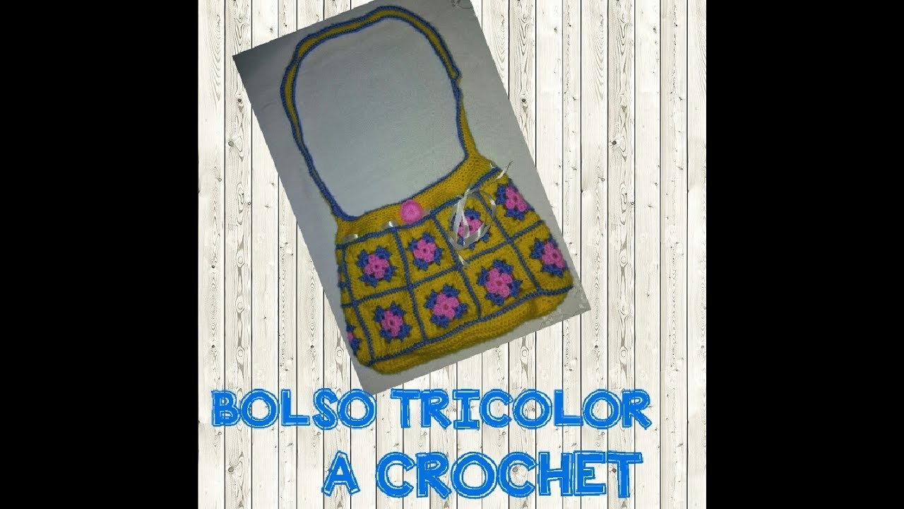 BOLSO TRICOLOR A CROCHET - Manualidades La Manita Felíz