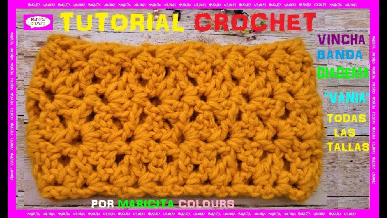 Cómo tejer Bella VINCHA  a Crochet "Vania" por Maricita Colours