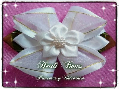 DIY Bows kanzashi Ribbons, Moño Kanzashi Organza