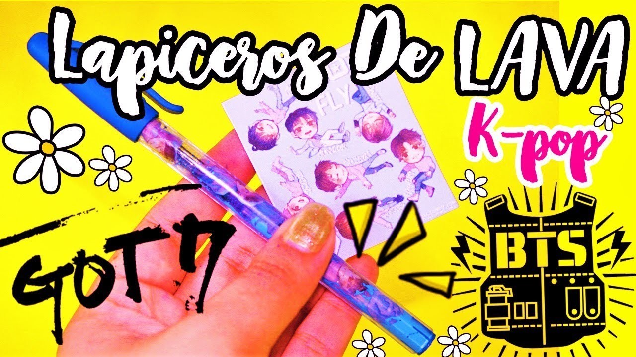 DIY KPOP: LAPICEROS - BOLIGRAFOS DE LAVA ♡GOT7 BTS♡ Manualikpop
