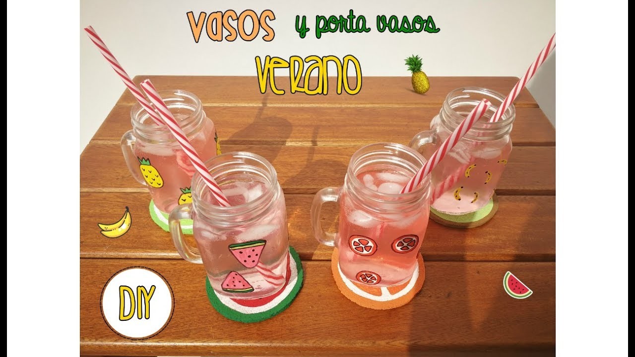 DIY Vasos y Portavasos Frutales Para el Verano [Tumblr].DIY For Summer