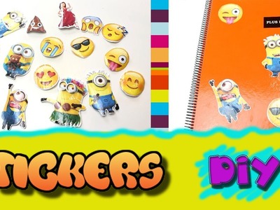 Haz STICKERS o PEGATINAS caseras | Pegatinas de emojis y minions DIY