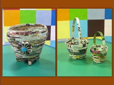 "Manualidades con Revistas enrolladas: Canastita"-Junio 19, 2013