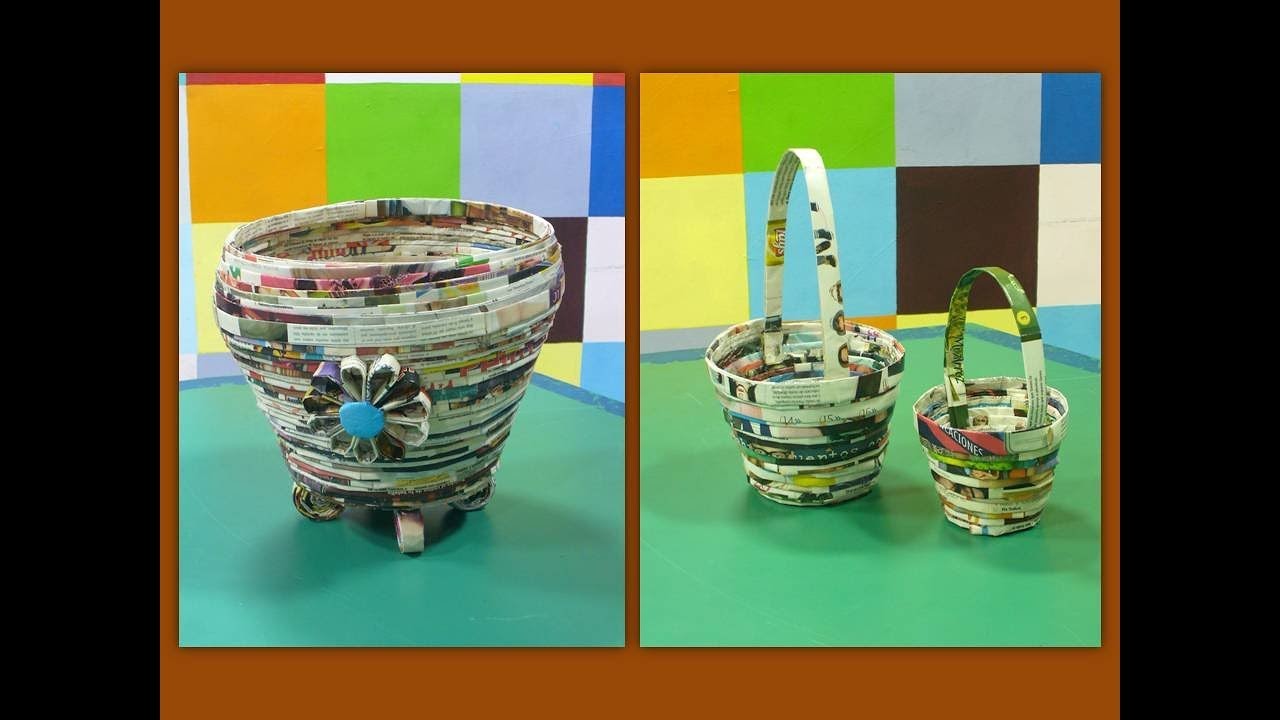 "Manualidades con Revistas enrolladas: Canastita"-Junio 19, 2013