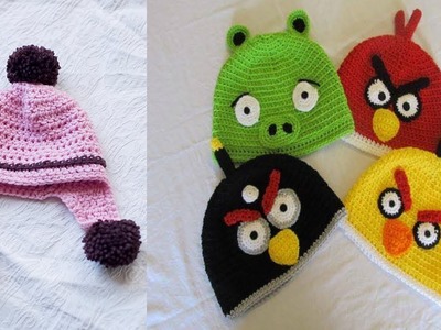 VARIADOS DISEÑOS DE GORROS PARA BEBES A CROCHET