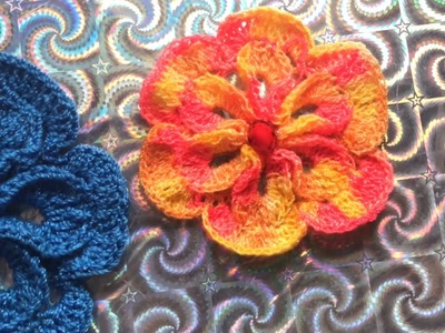 Flor tejida a crochet de seis pétalos en 3D fácil