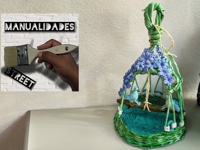 JAULA DE TUBITOS DE PAPEL -MANUALIDADES DE RECICLAJE