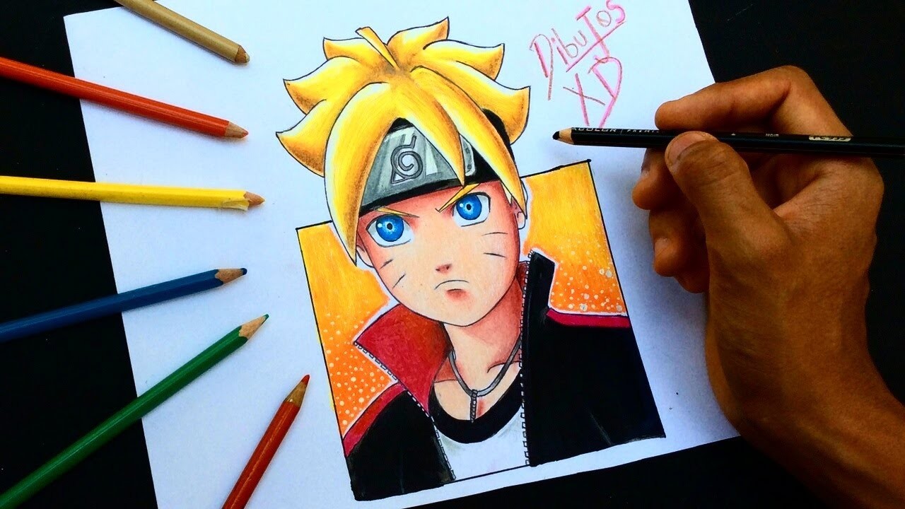 Como dibujar a Boruto Uzumaki (PASO A PASO) | How to draw Boruto Uzumaki | Dibujos XD