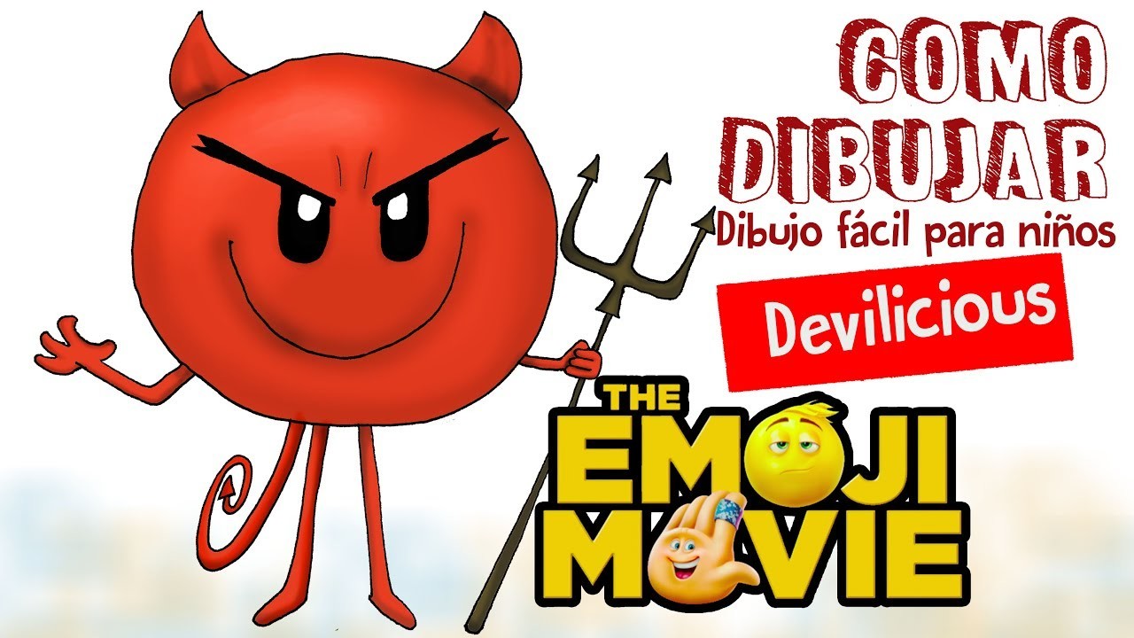 Como dibujar Devilicious the emoji movie. How to draw Devilicious
