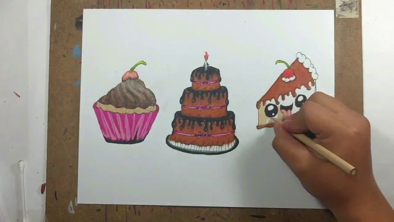 Como dibujar pasteles de cumpleaños