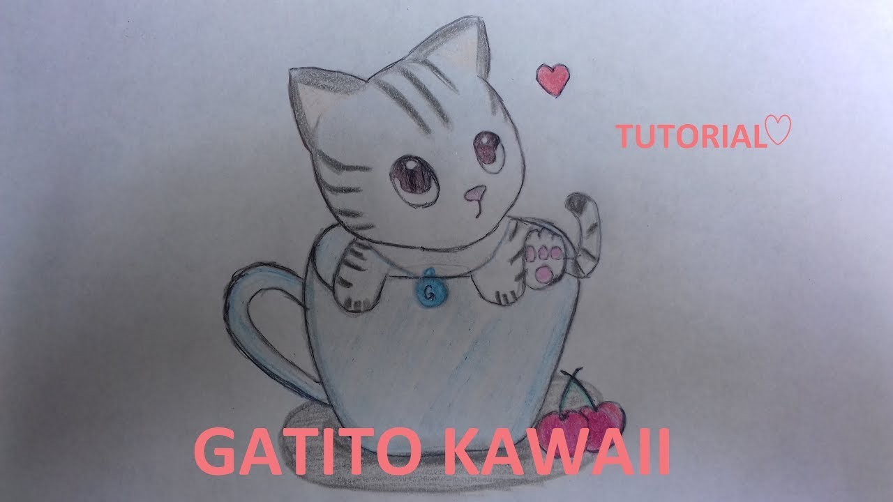 Como dibujar un gatito kawaii
