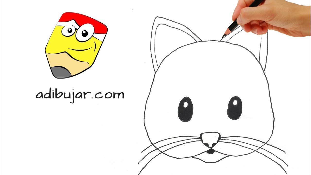 Cómo dibujar un gato fácil | Dibujos de gatos a lápiz paso a paso para niños