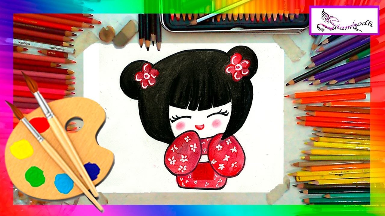 Como Dibujar una Kokeshi Dibujo Facil para niños