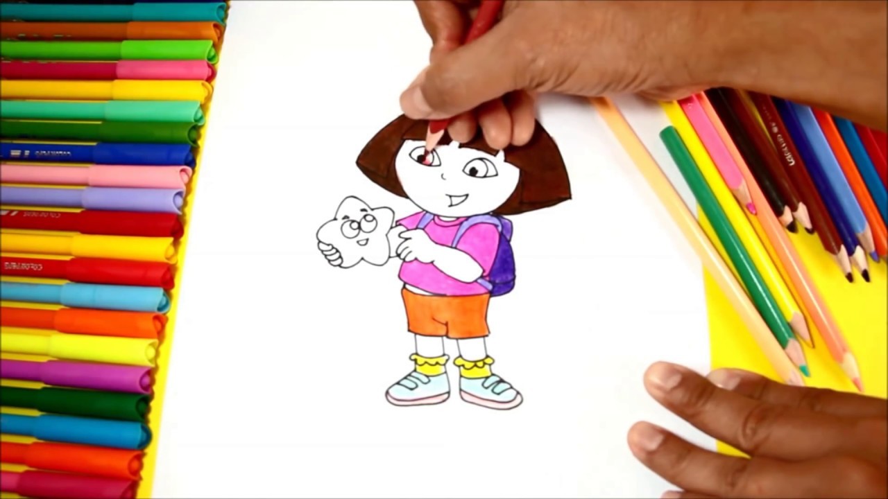Cómo dibujar y colorear a Dora La Exploradora | Dibujos para Niños | Learn Draw