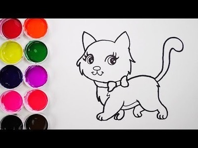 Como Dibujar y Colorear Un Gato de Arco Iris - Dibujos Para Niños - Learn Draw