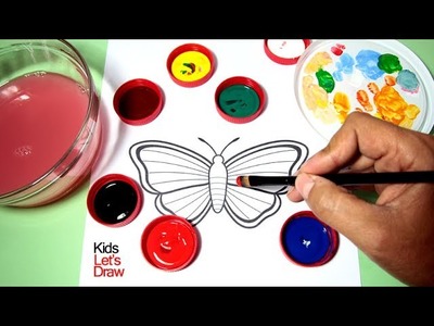 Como Dibujar y Colorear Una Mariposa Arco Iris | Dibujos para Niños - Learn Colors