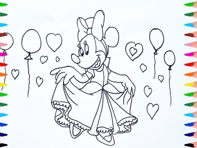 Dibujo y el Color de Minnie | Dibujos para Niños |  Aprenda los Colores con Minnie Mouse