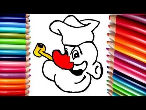 Popeye - Dibujos infantiles para niños - Dibuja y Colorea